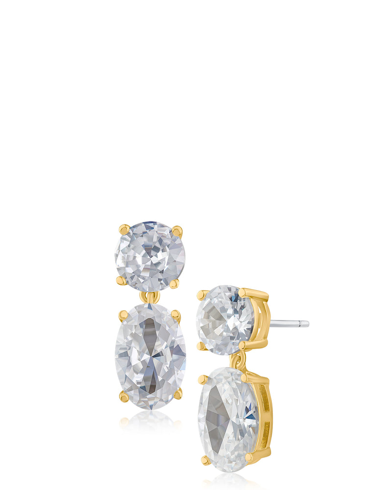 Round and Oval Drop Earrings