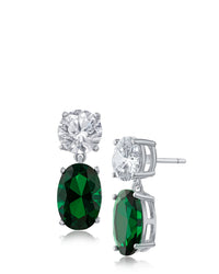 Round and Oval Drop Earrings