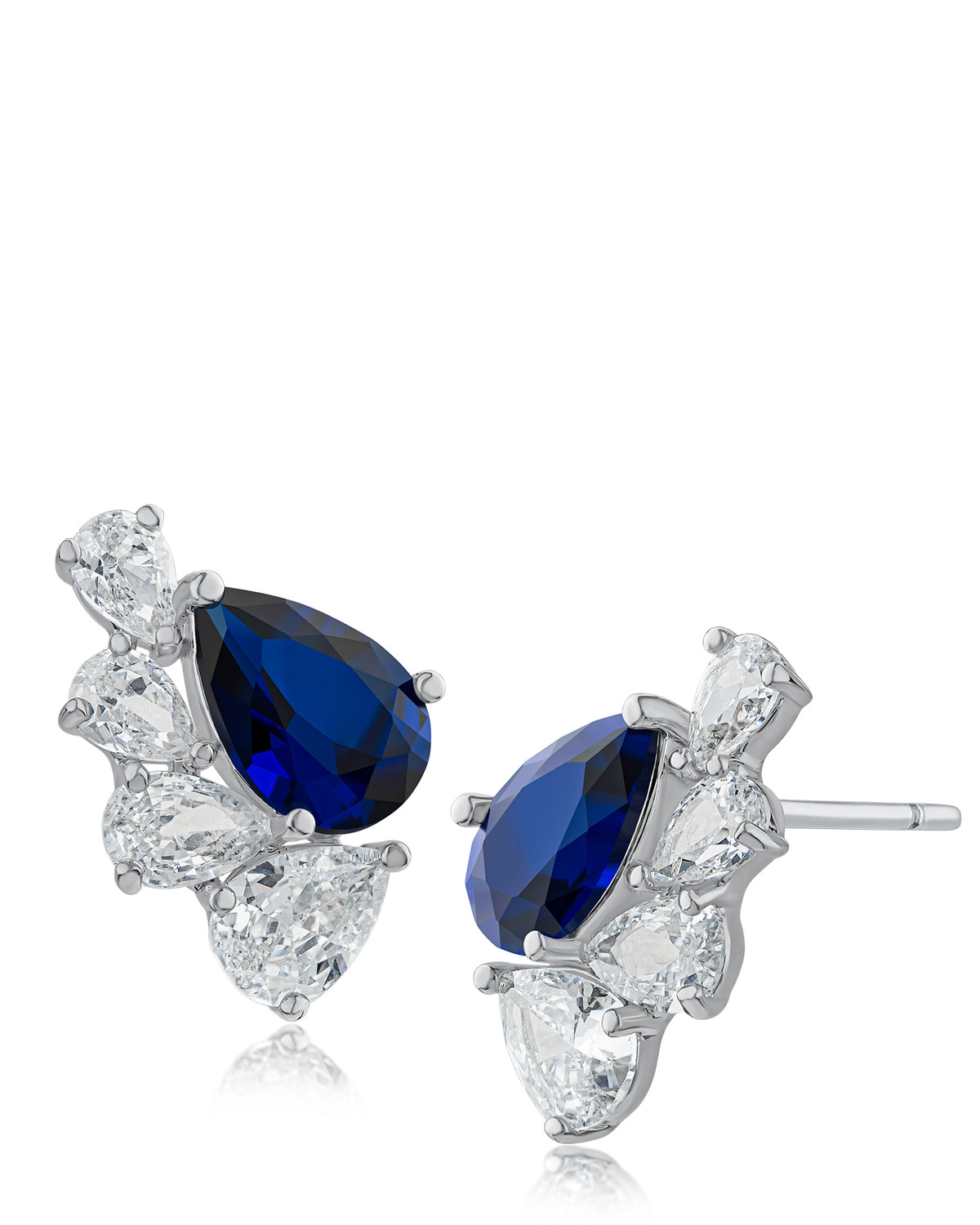 Pear Cluster CZ Earrings