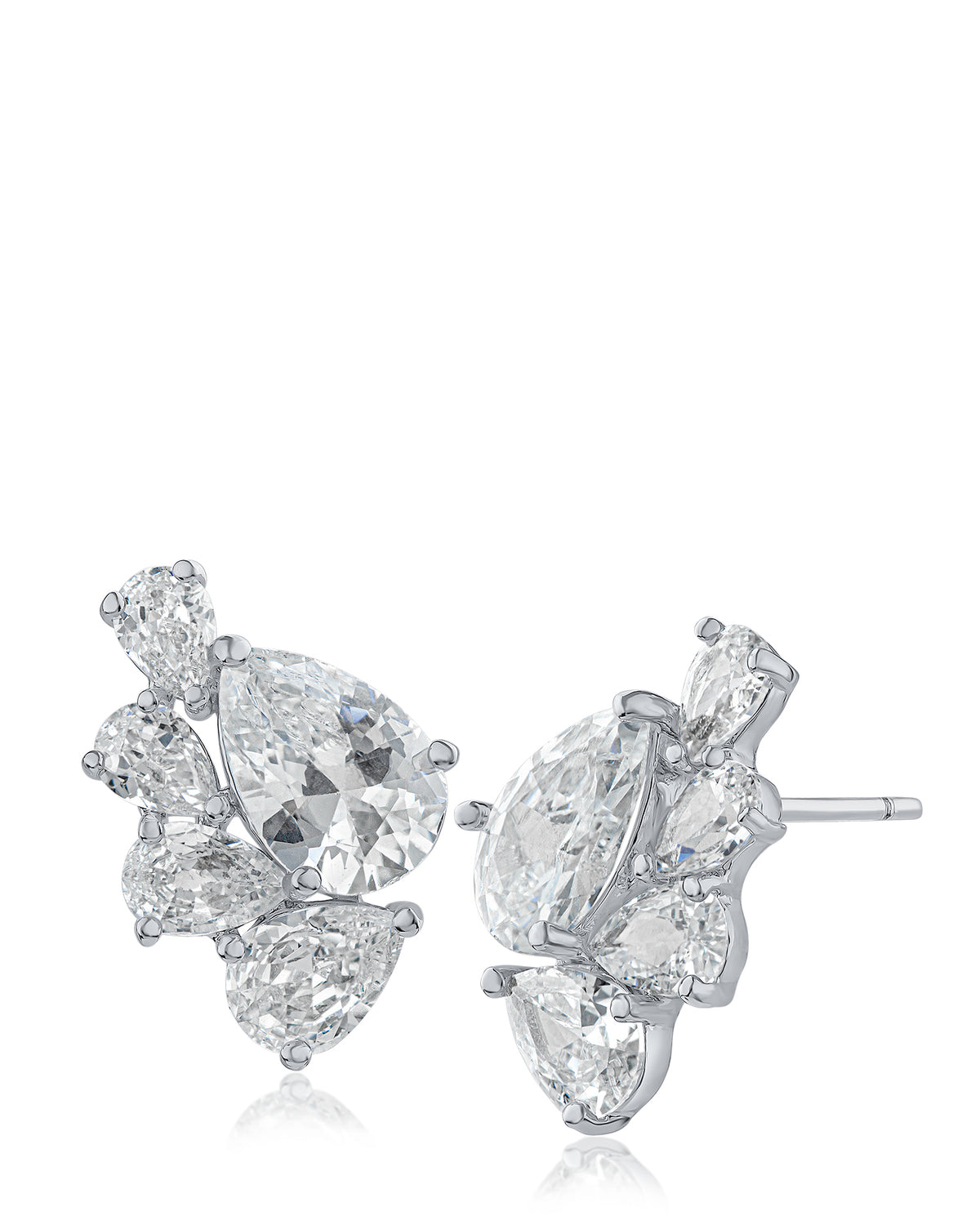 Pear Cluster CZ Earrings