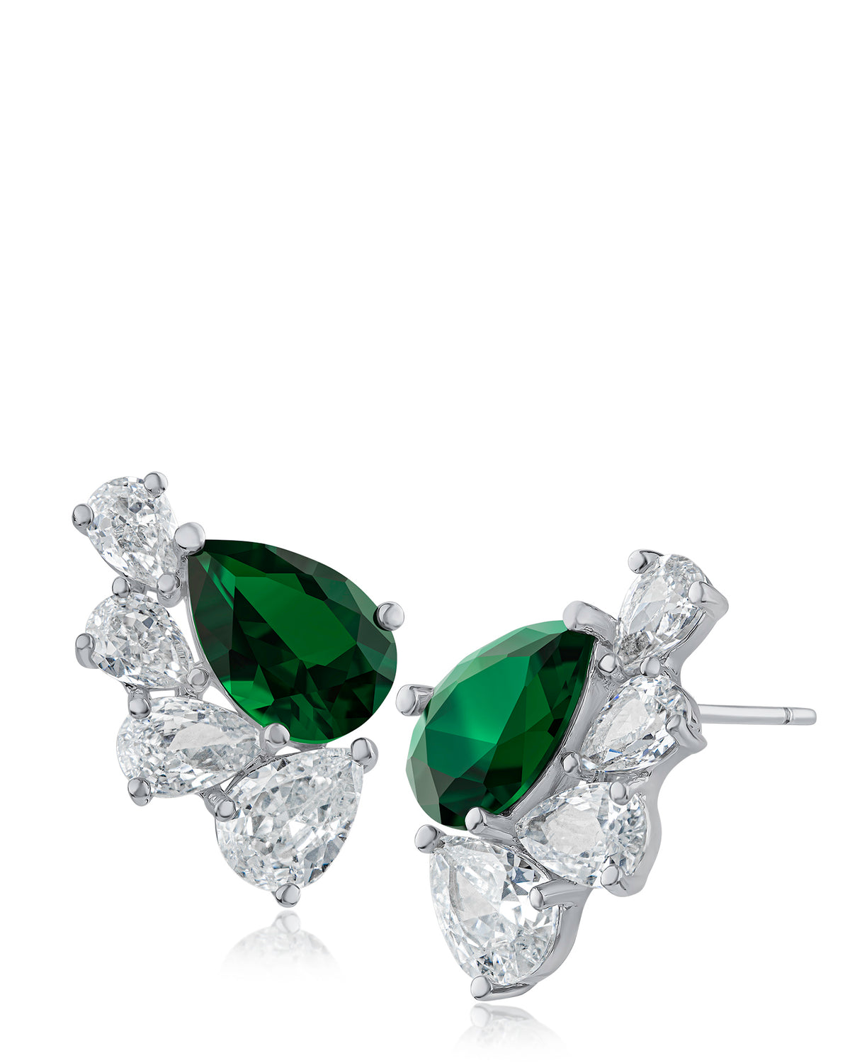Pear Cluster CZ Earrings