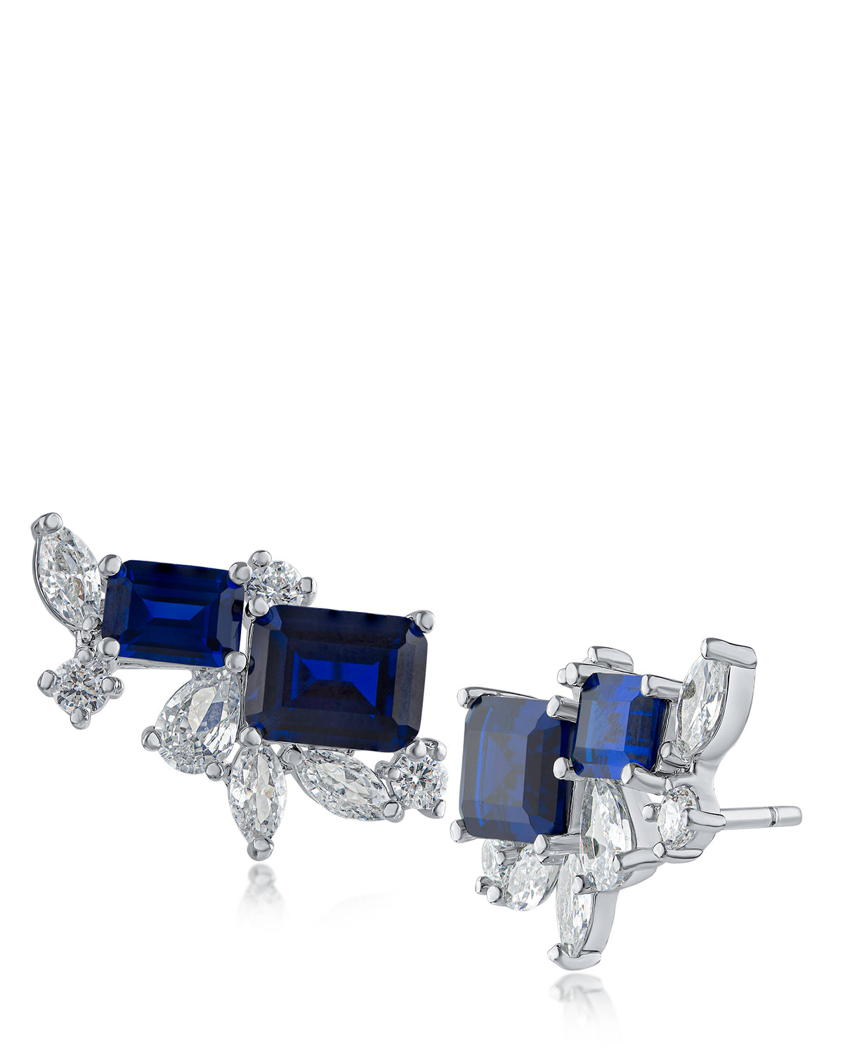 Double Emerald CZ with Cluster