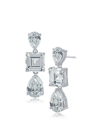 Pear and Princess CZ Triple Drop