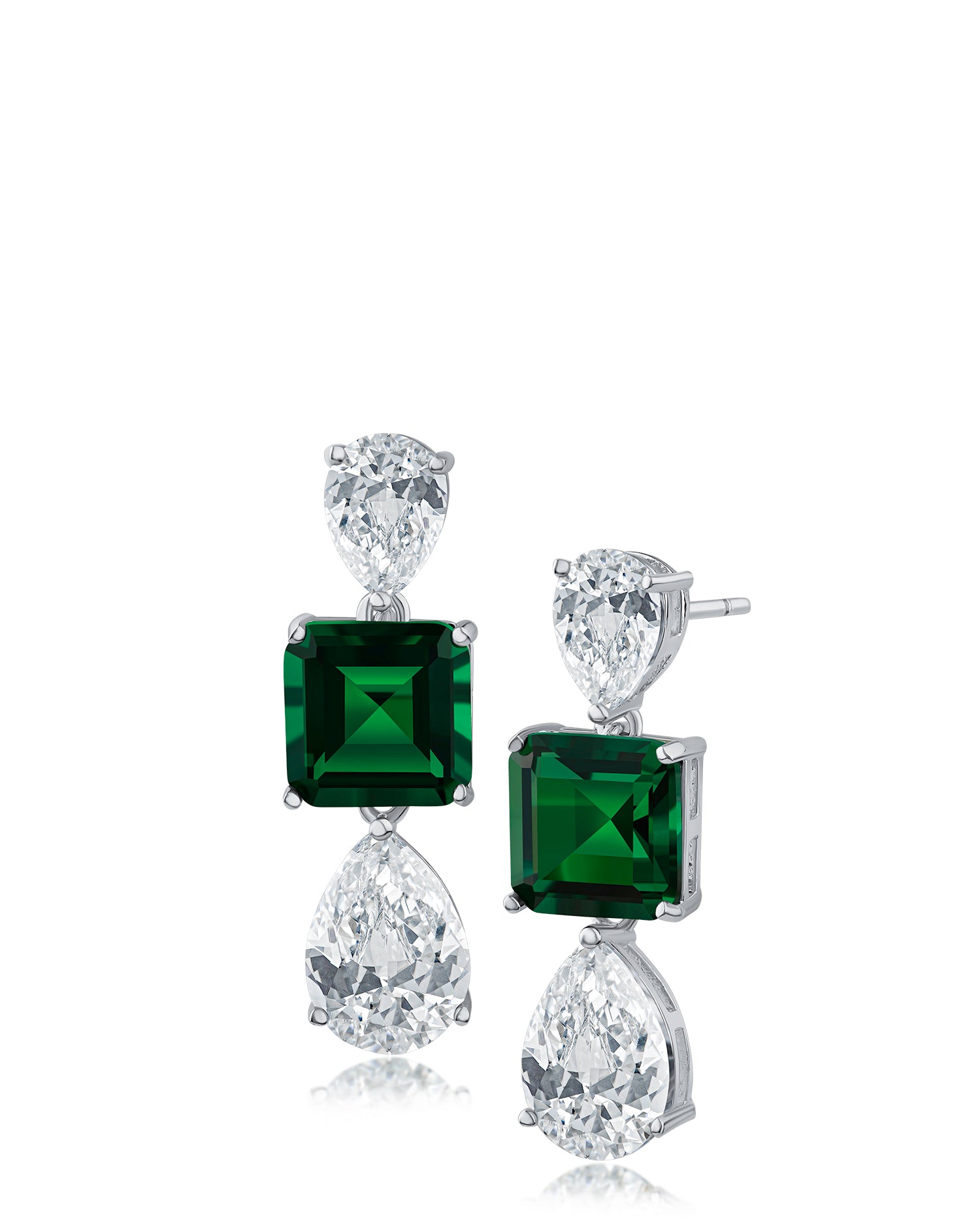 Pear and Princess CZ Triple Drop