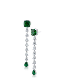 Cushion and Pear Linear Drop Earrings