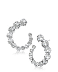 Round Bezel Set Open Circle Earrings