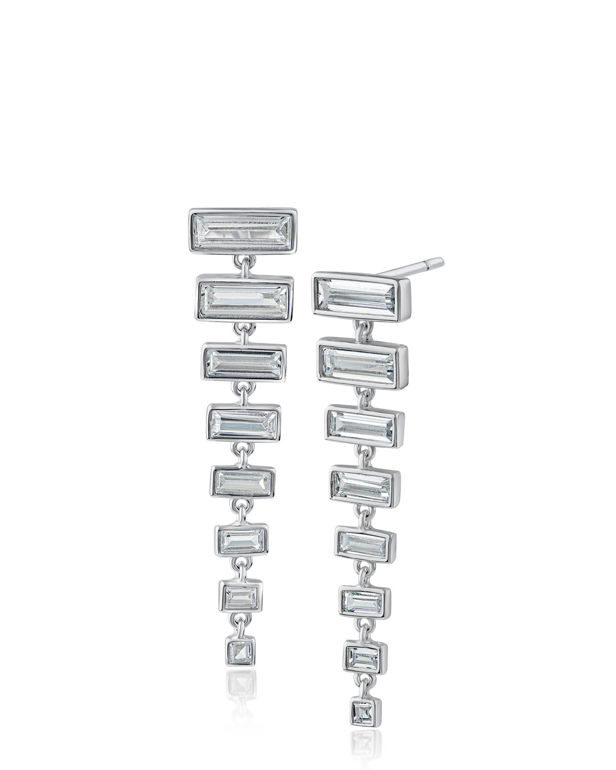 Graduated Baguette Drop Earrings