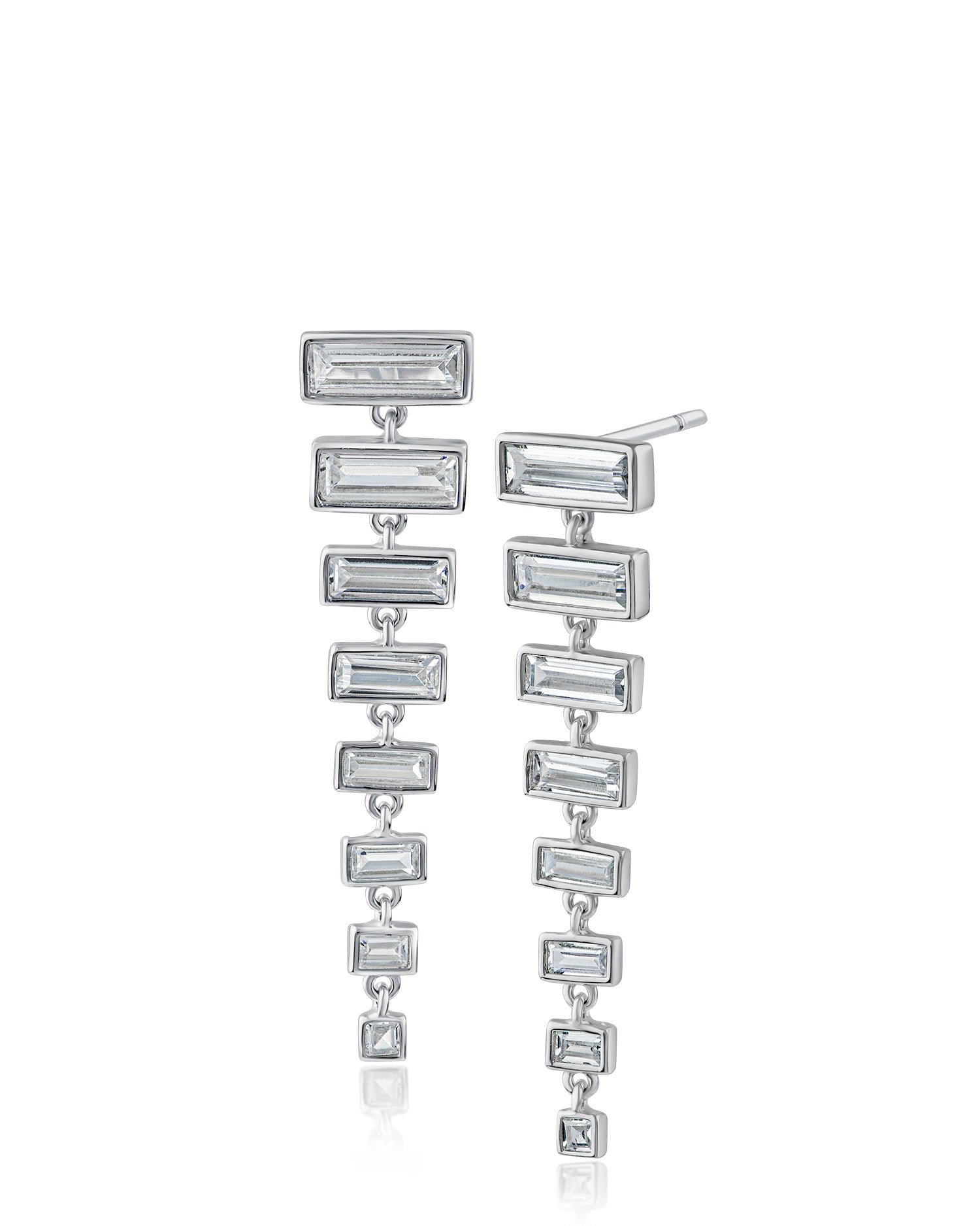 Graduated Baguette Drop Earrings