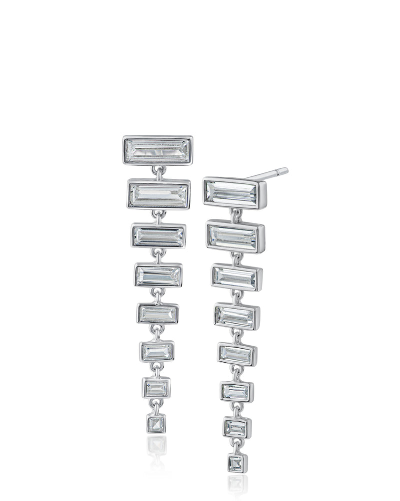 Graduated Baguette Drop Earrings