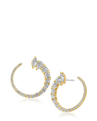 Multi Shape CZ Open Circle Earrings