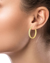 Round Inlay Hoop Earrings