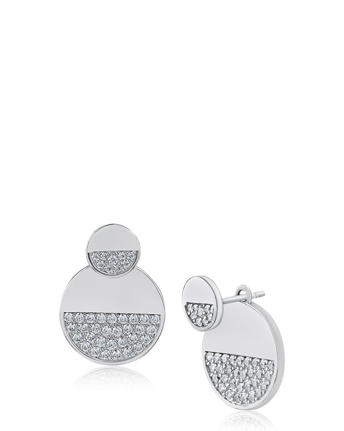 Pave Double Disc Earrings