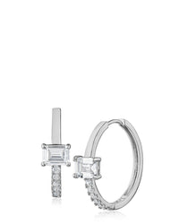 Emerald CZ Centered Hoop