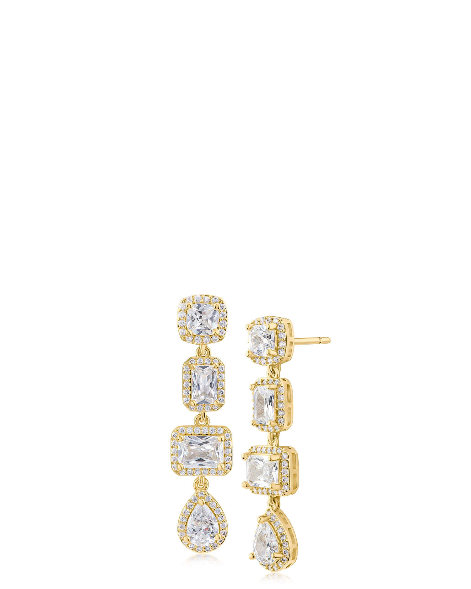 Multi Shape CZ with Halo Drop – CZ by Kenneth Jay Lane