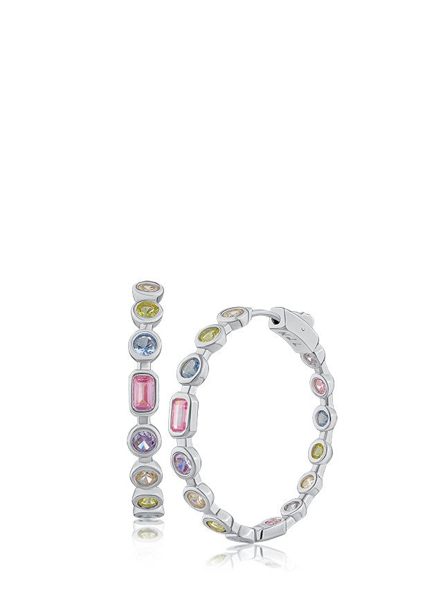 Multi Shape CZ Hoop Earrings