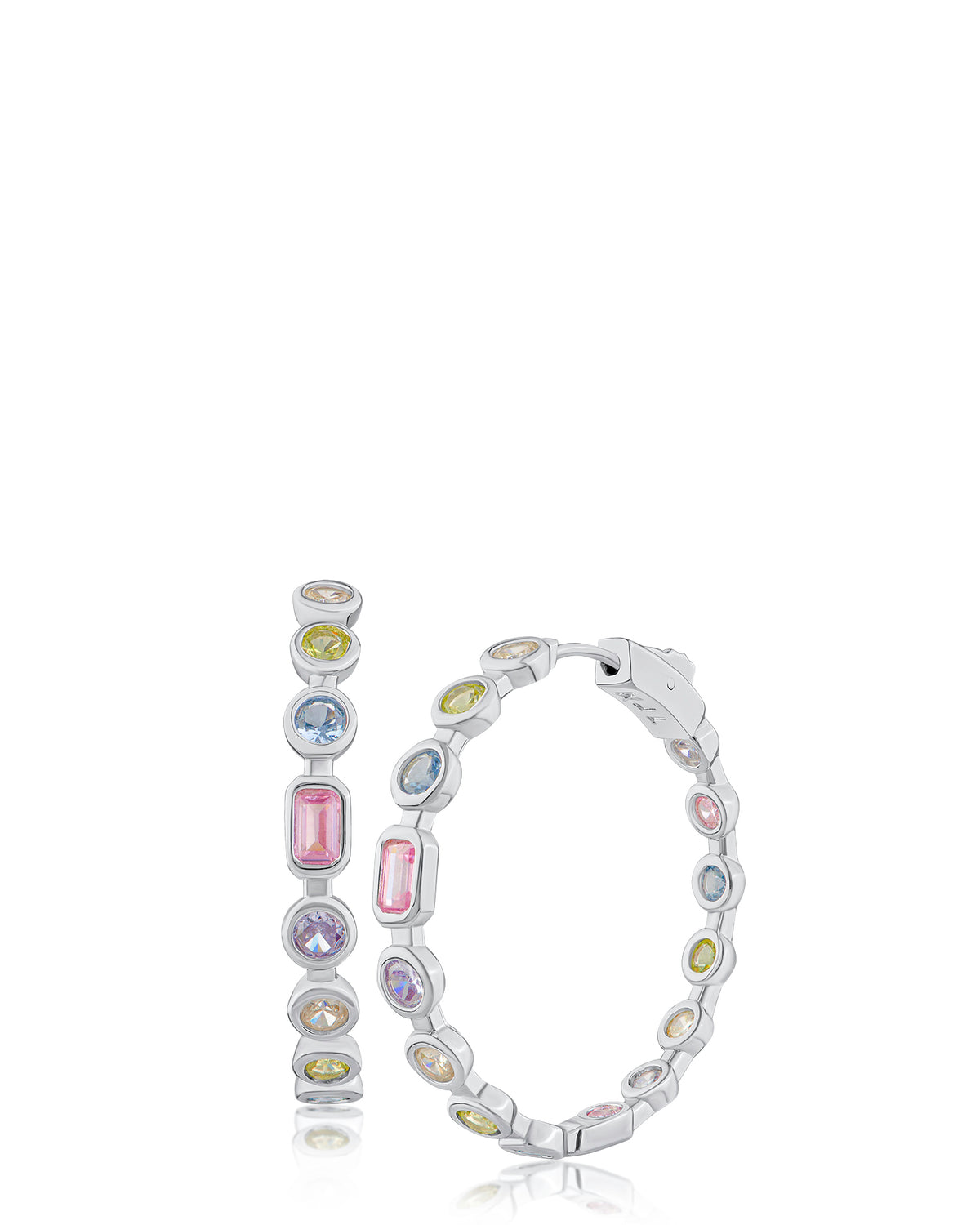 Multi Shape CZ Hoop Earrings