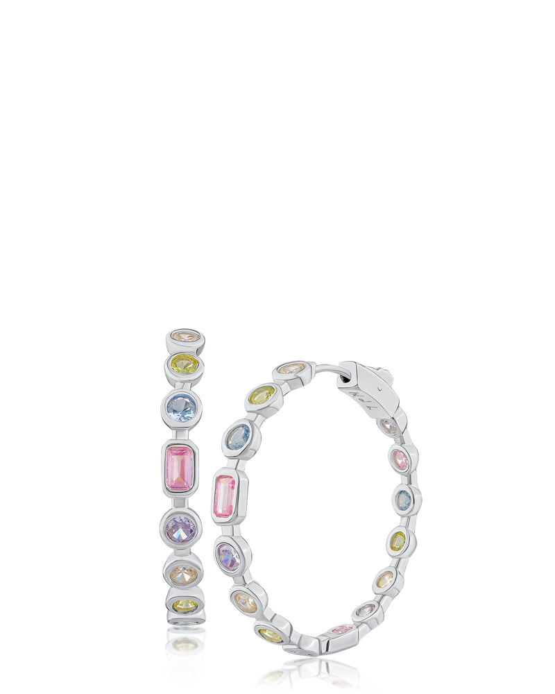 Multi Shape CZ Hoop Earrings