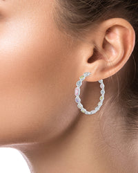Multi Shape CZ Hoop Earrings