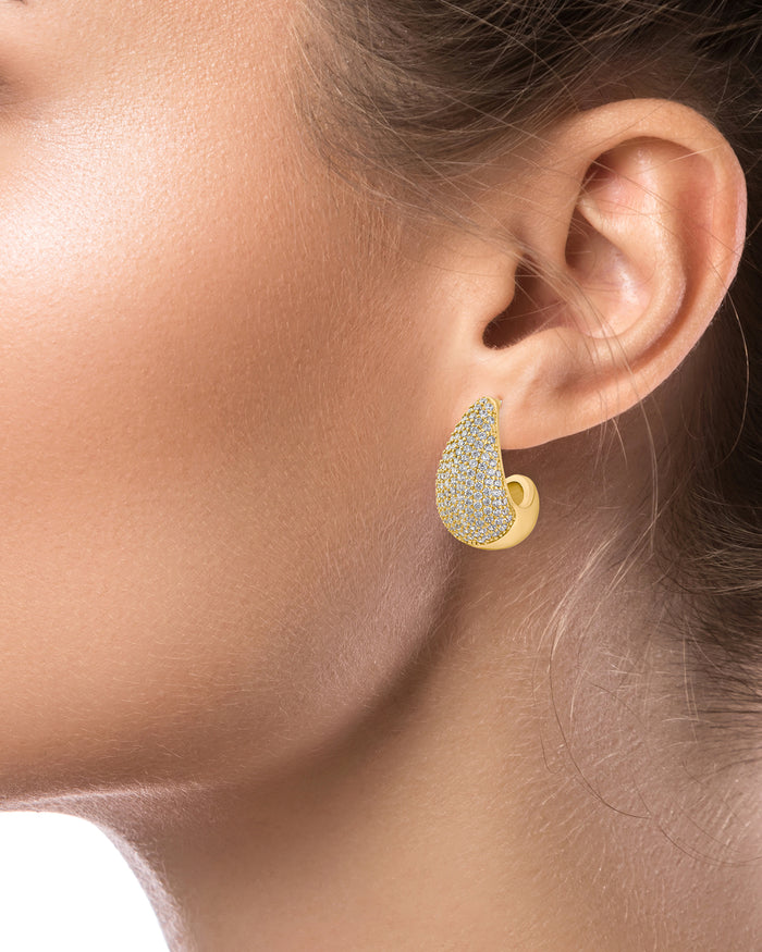 Pave Teardrop Earrings