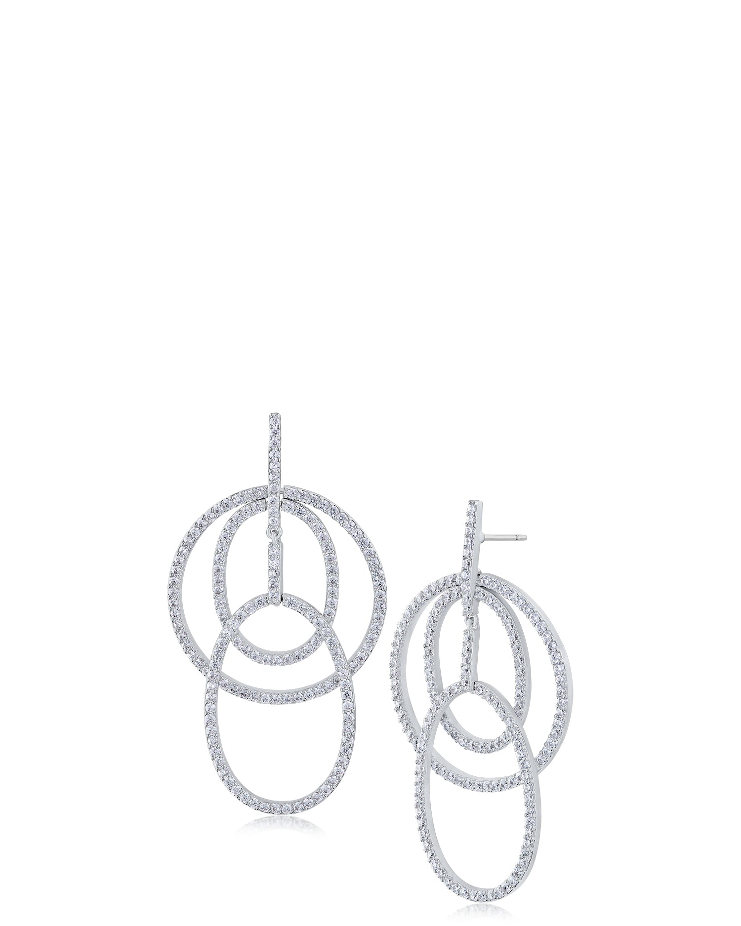 Overlapping Open Circle Drop Earrings