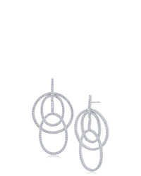 Overlapping Open Circle Drop Earrings