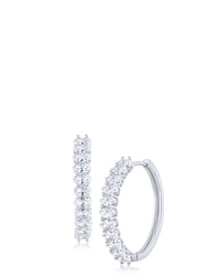 Oval CZ Hoop Earrings