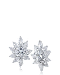 CZ Cluster Stud Earrings