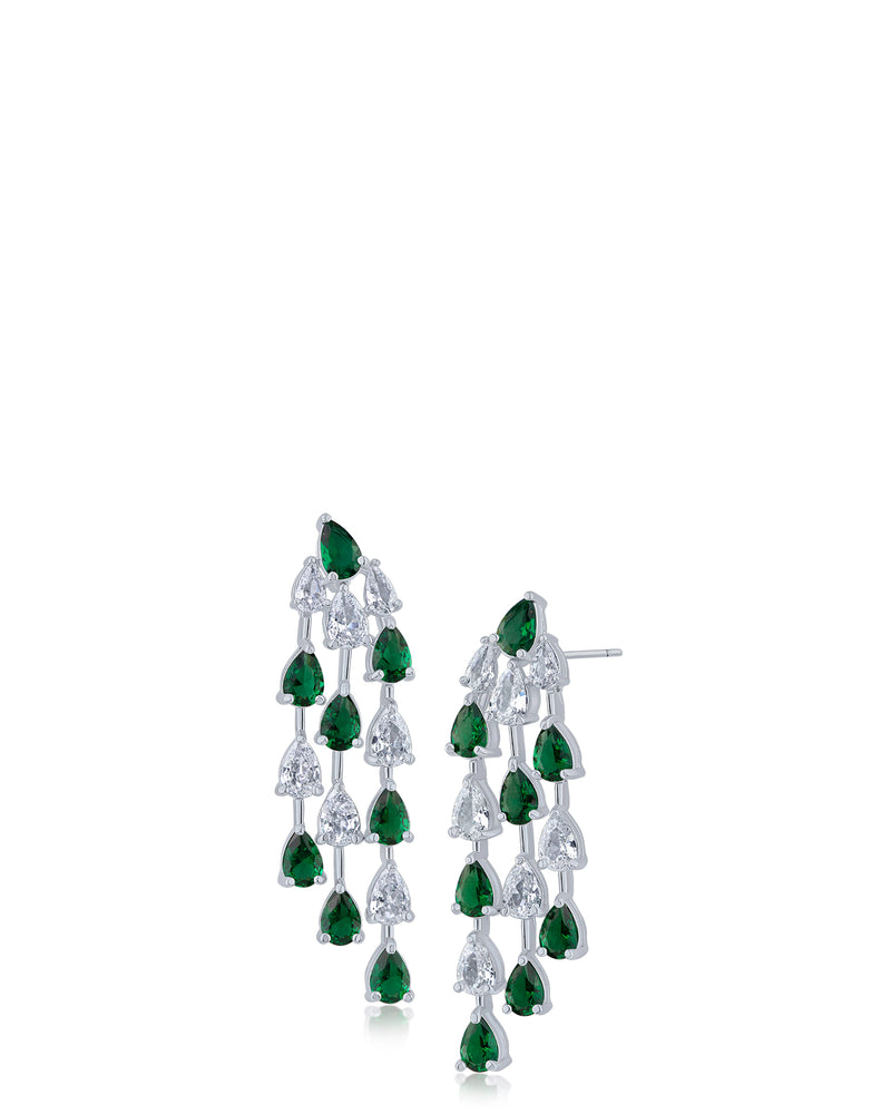 Cascading Pear CZ Earrings