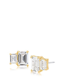 Double Emerald Studs