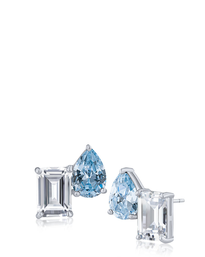 Emerald and Pear Stud Earrings