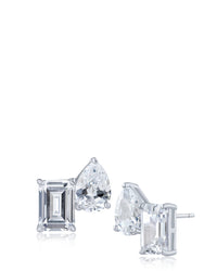 Emerald and Pear Stud Earrings