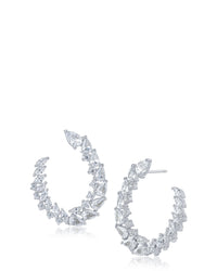 Marquise and Pear Open Oval Earrings