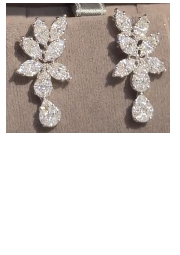 Marquise CZ Cluster Drop Earrings