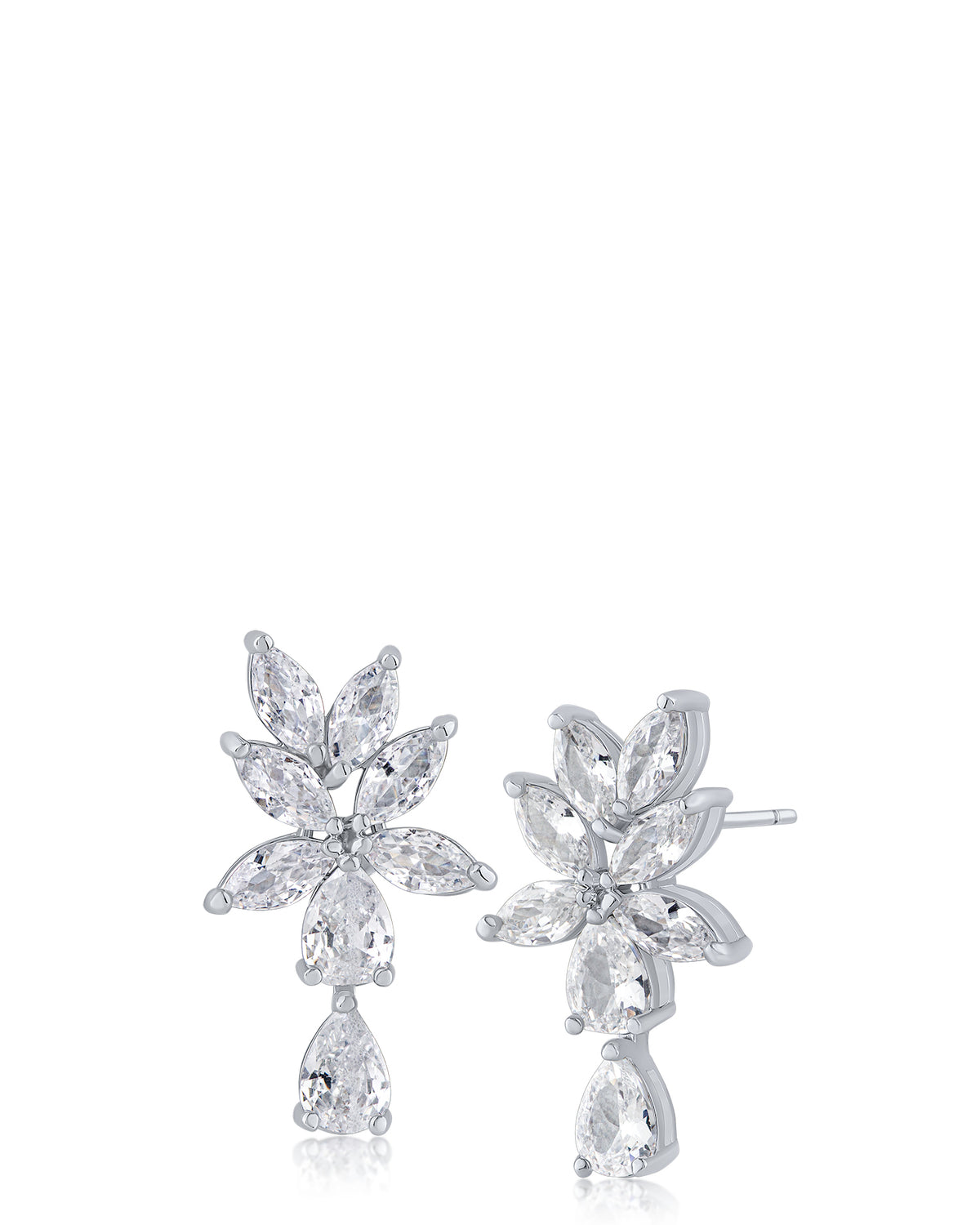 Marquise CZ Cluster Drop Earrings
