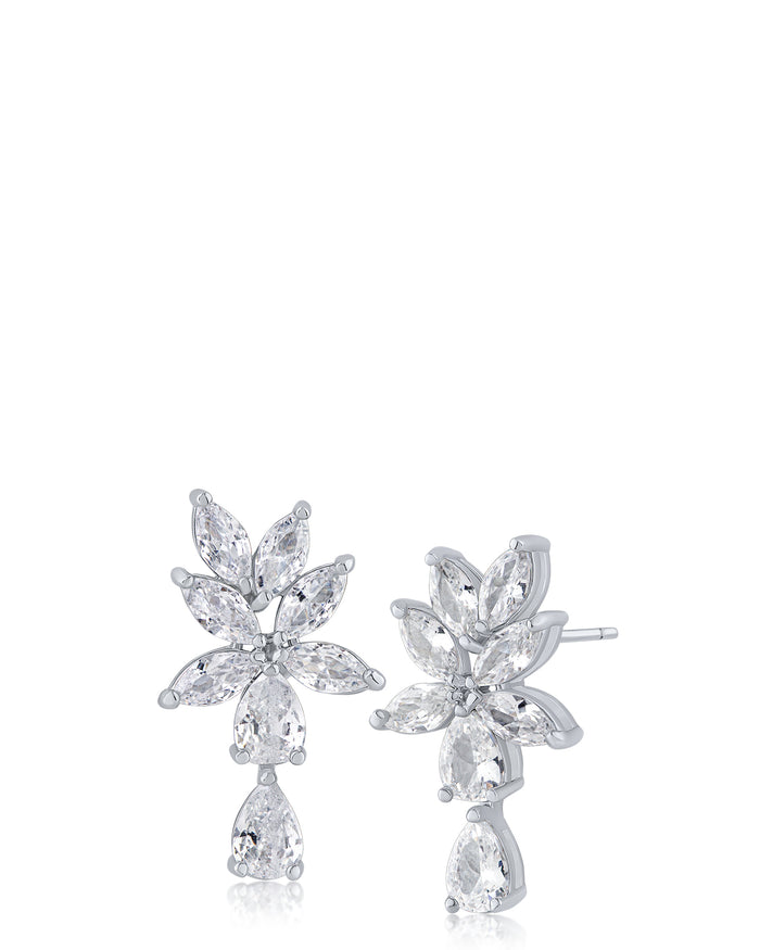 Marquise CZ Cluster Drop Earrings