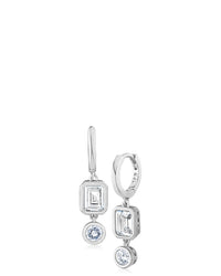 Double Bezel Set Drop Earrings
