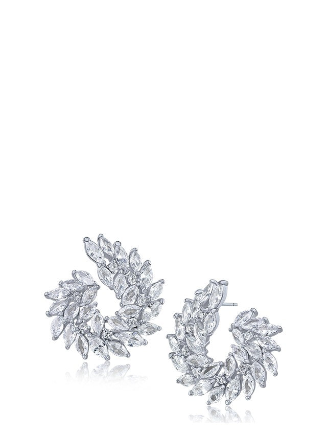 Marquise Swirl Statement Earrings