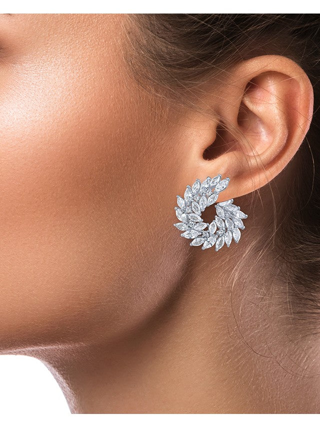 Marquise Swirl Statement Earrings