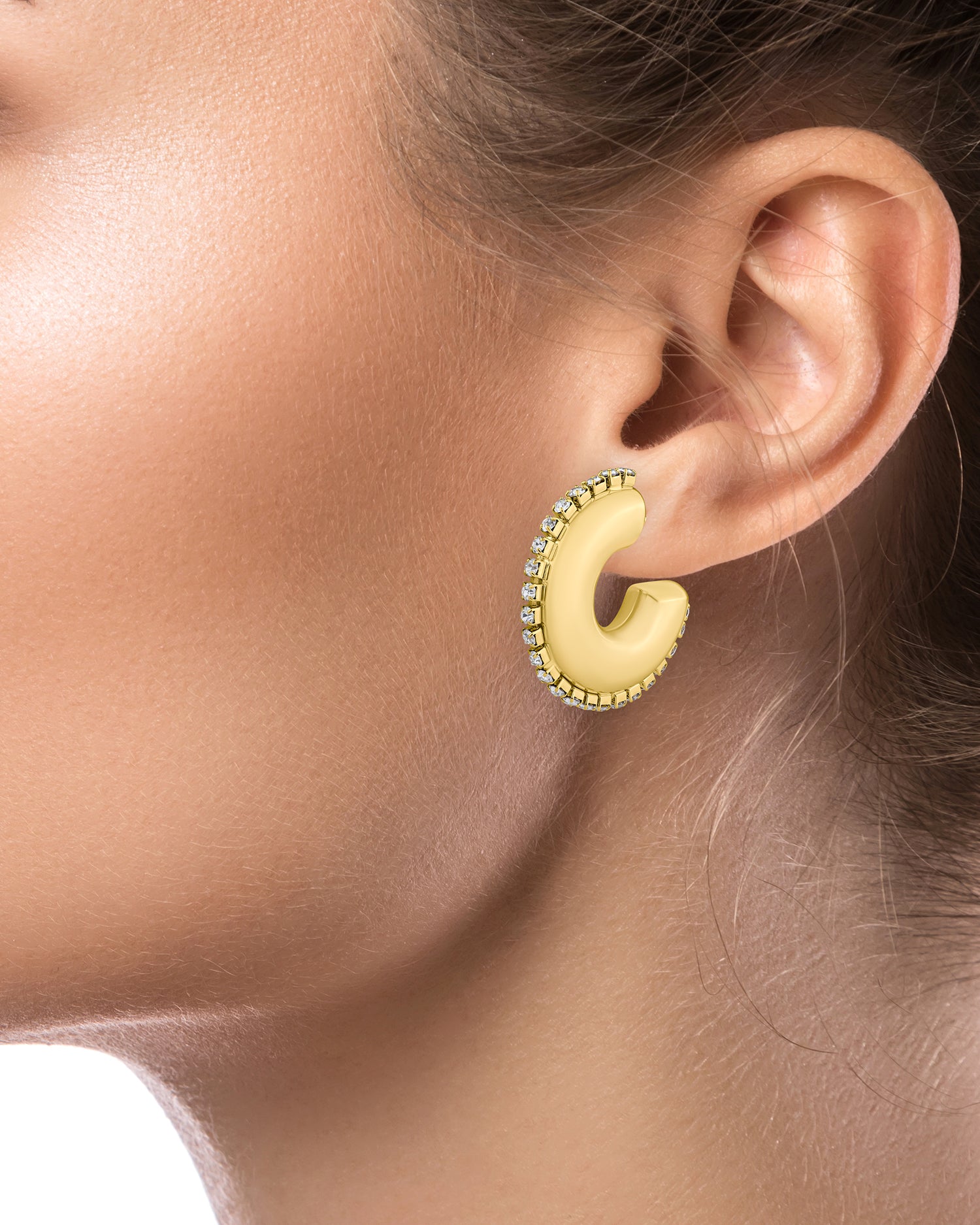 Chunky Hoop CZ Earrings – CZ by Kenneth Jay Lane