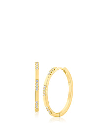 Pave Station Hoop Earrings