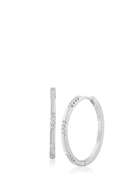 Pave Station Hoop Earrings
