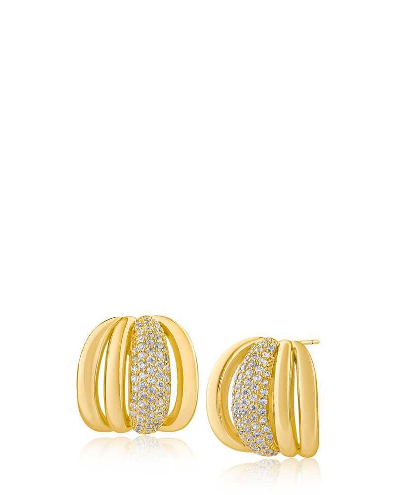 Pave Caged Earrings