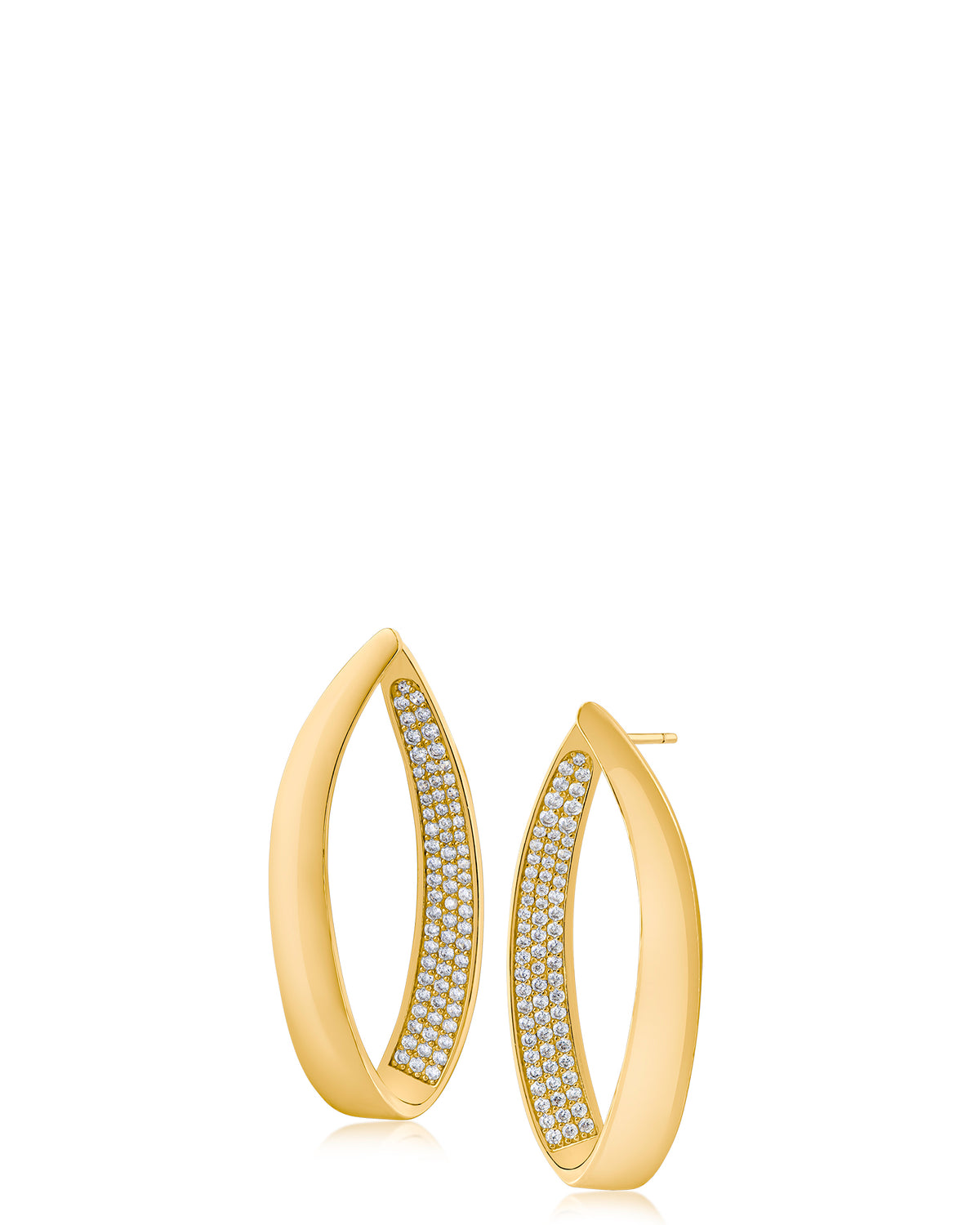 Sculpted CZ Teardrop Hoops