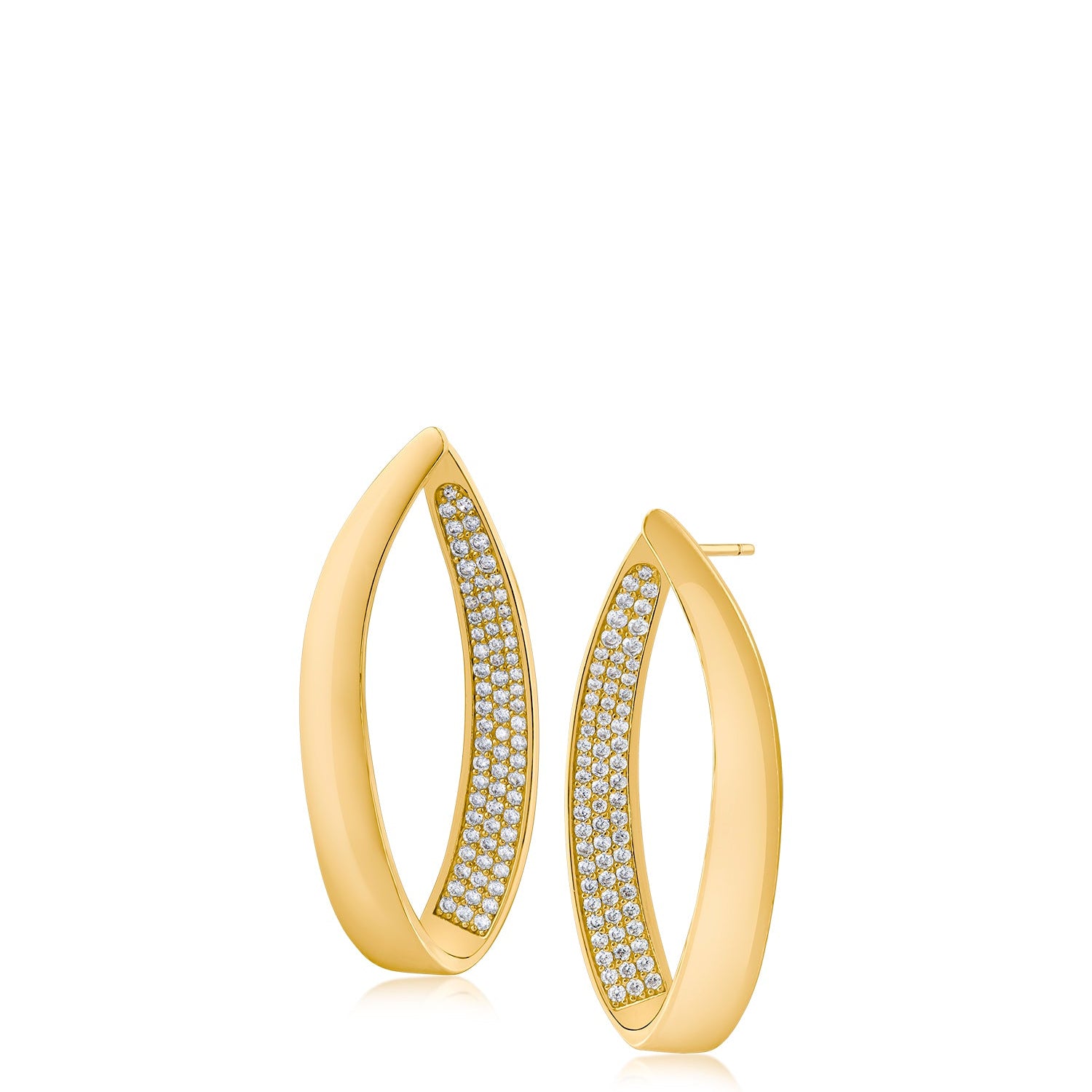 Sculpted CZ Teardrop Hoops