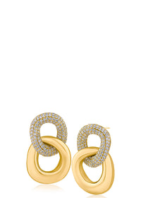 Pave Double Link Earrings