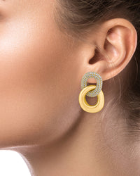 Pave Double Link Earrings