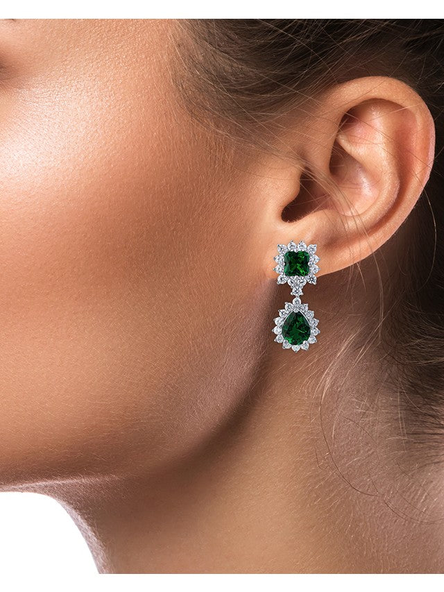 Vibrant Emerald Drop Earrings