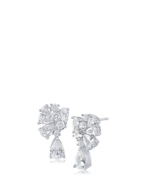 Pear CZ Petite Cluster Earrings