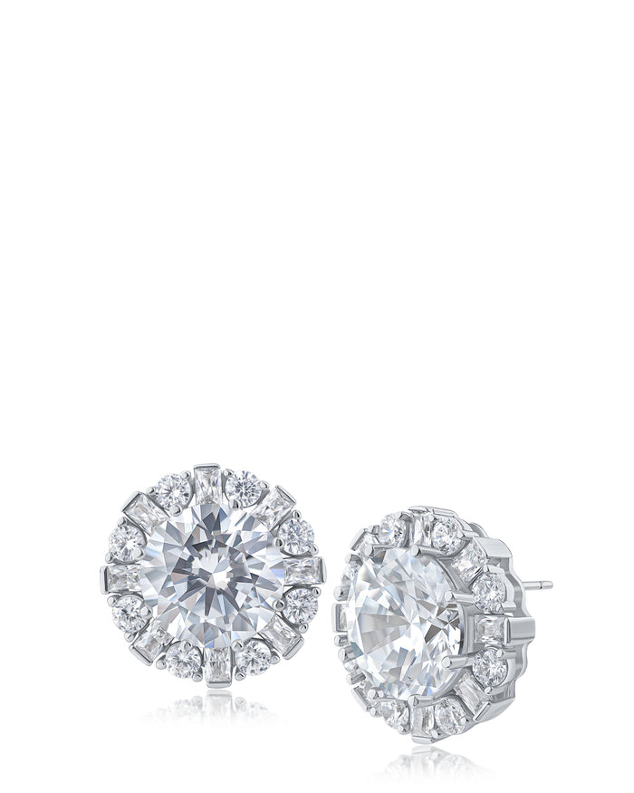 Radiant Halo CZ Studs