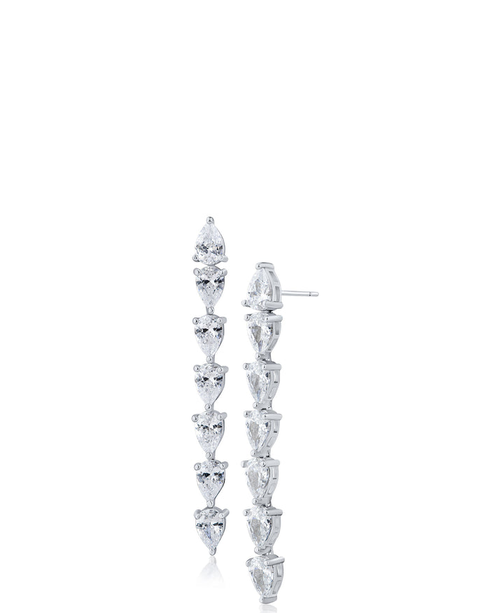 Linear Pear Drop Earrings